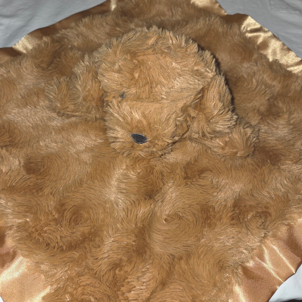 Cloud Island Puppy Dog Lovey Security‎ Blanket Plush Satin Trim Tan